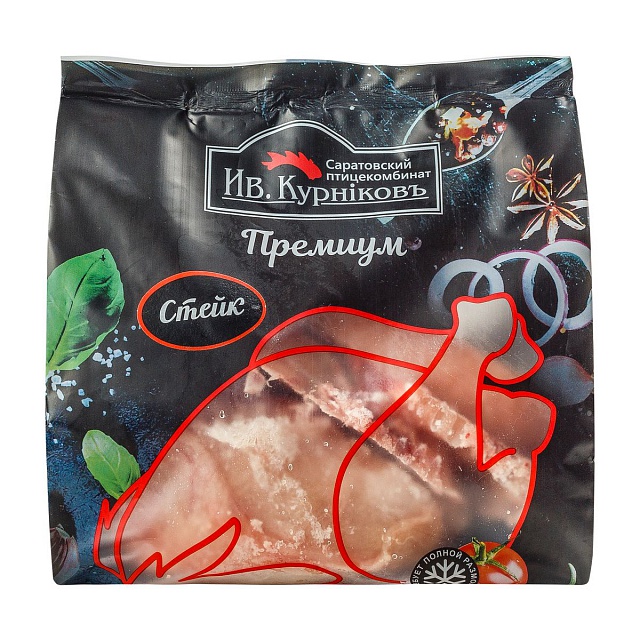 Стейк цыпленка-бройлера "Премиум" замороженный (фирменный пакет)